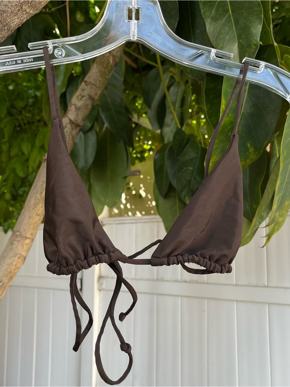 SKATIE Brown Triangle Bikini Top 🤎.